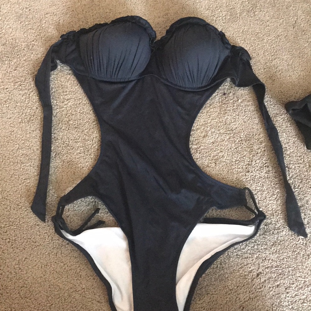 Strapless open back one piece $20 obo
